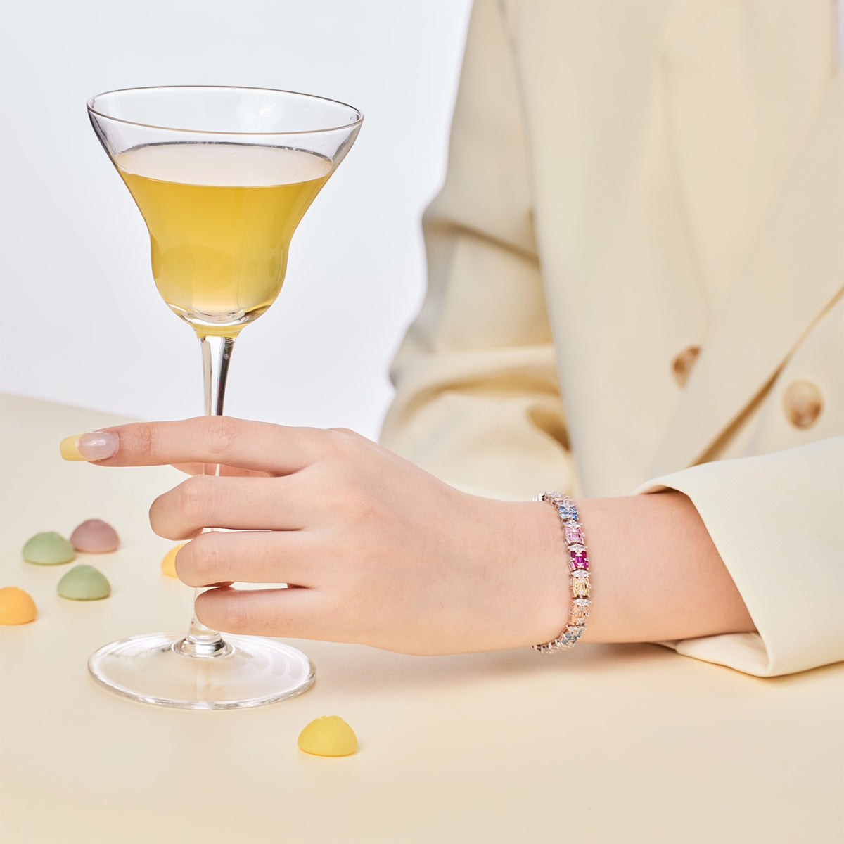 [Elowen Jewels]Delicate Colorful Multi Cut Party Bracelet