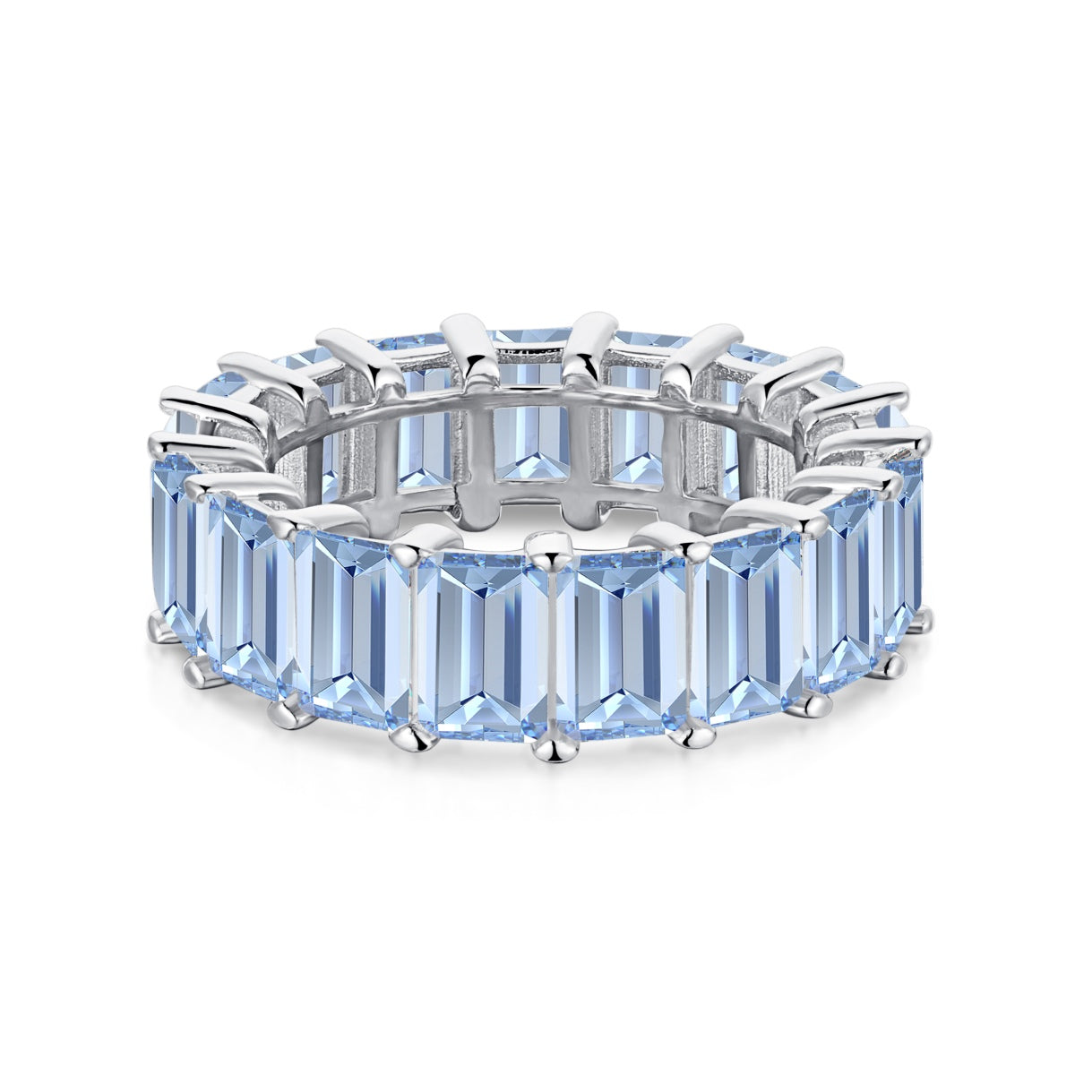 [Elowen Jewels]0.75 Carat Elegant Emerald Cut Tennis Ring