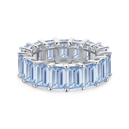 [Elowen Jewels]0.75 Carat Elegant Emerald Cut Tennis Ring