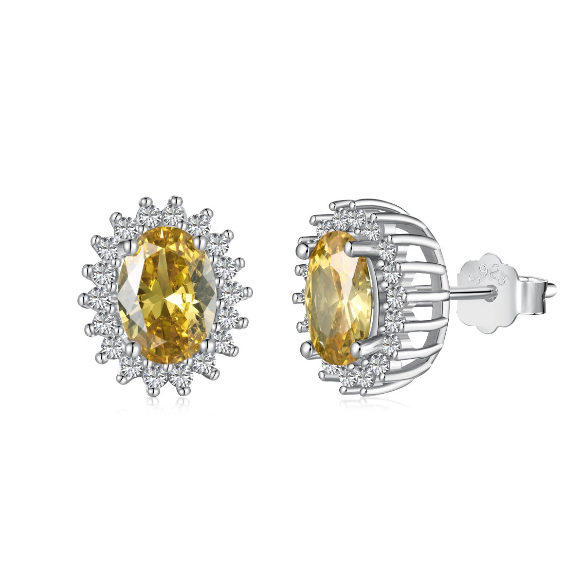 [Elowen Jewels]Delicate Radiant Oval Cut Daily Earrings