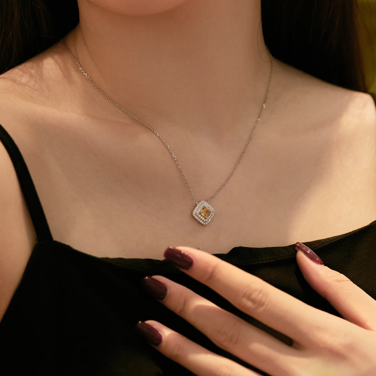 [Elowen Jewels]Sparkling Asscher Cut Necklace