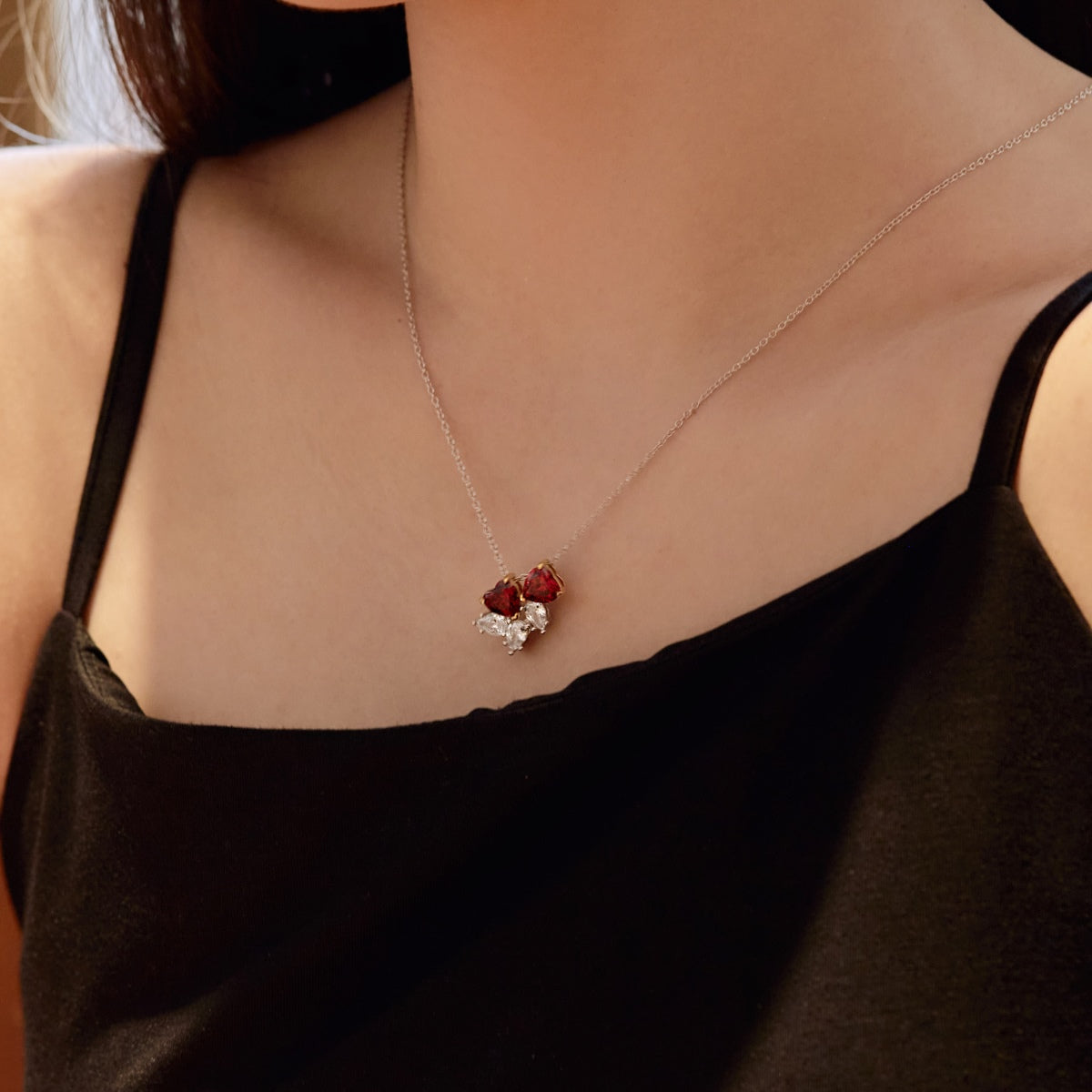 [Elowen Jewels]Dainty Red Heart Necklace