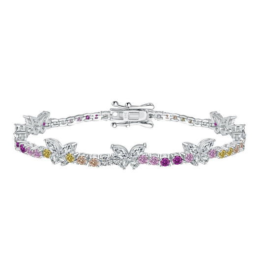[Elowen Jewels]Ornate Colorful Butterfly Shape Round Cut Daily Bracelet