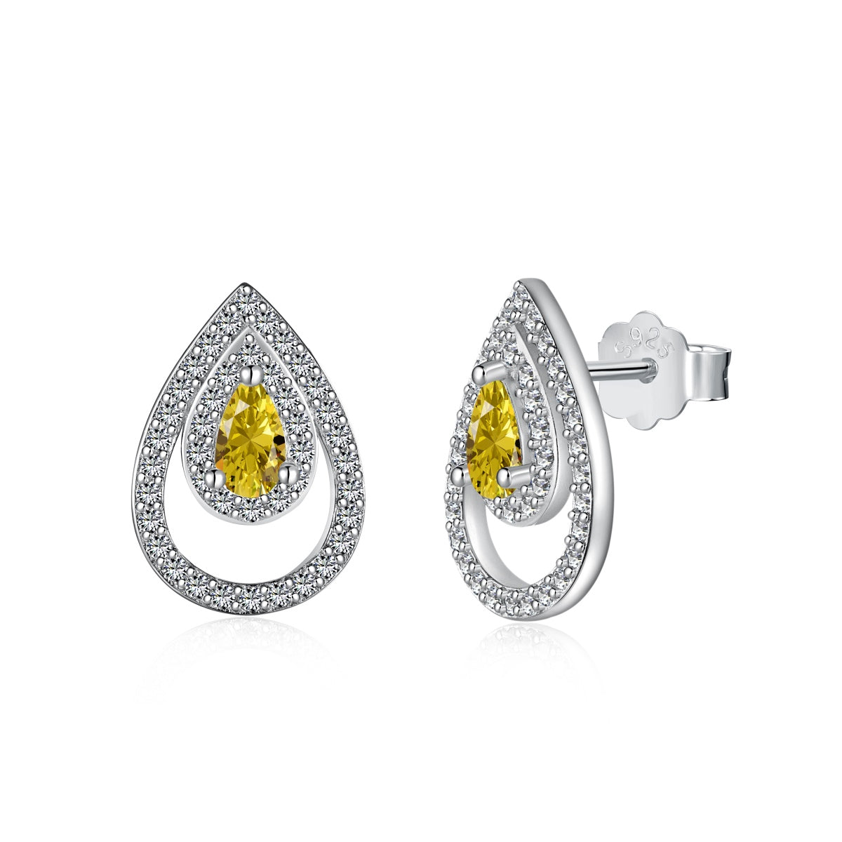 [Elowen Jewels]Sparkling Delicate Water Drop Shape Daily Earrings
