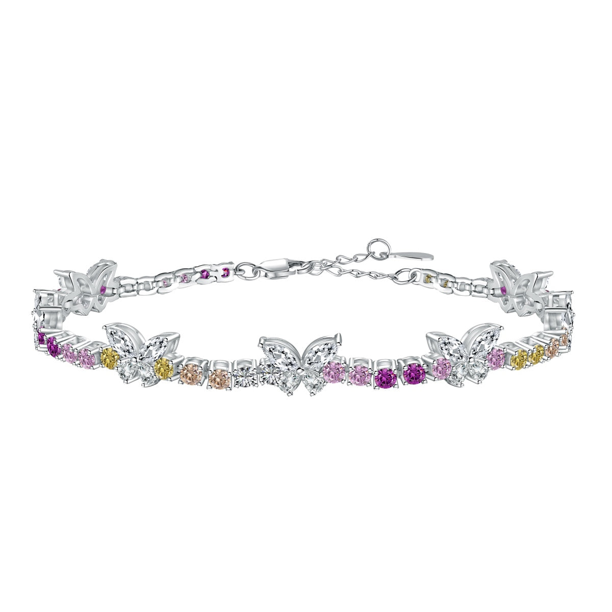 [Elowen Jewels]Ornate Colorful Butterfly Shape Round Cut Daily Bracelet