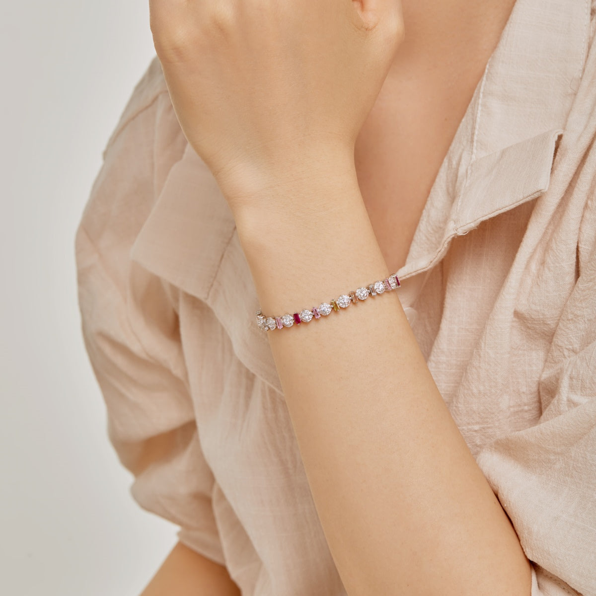 [Elowen Jewels]Radiant Colorful Round Shape Daily Bracelet
