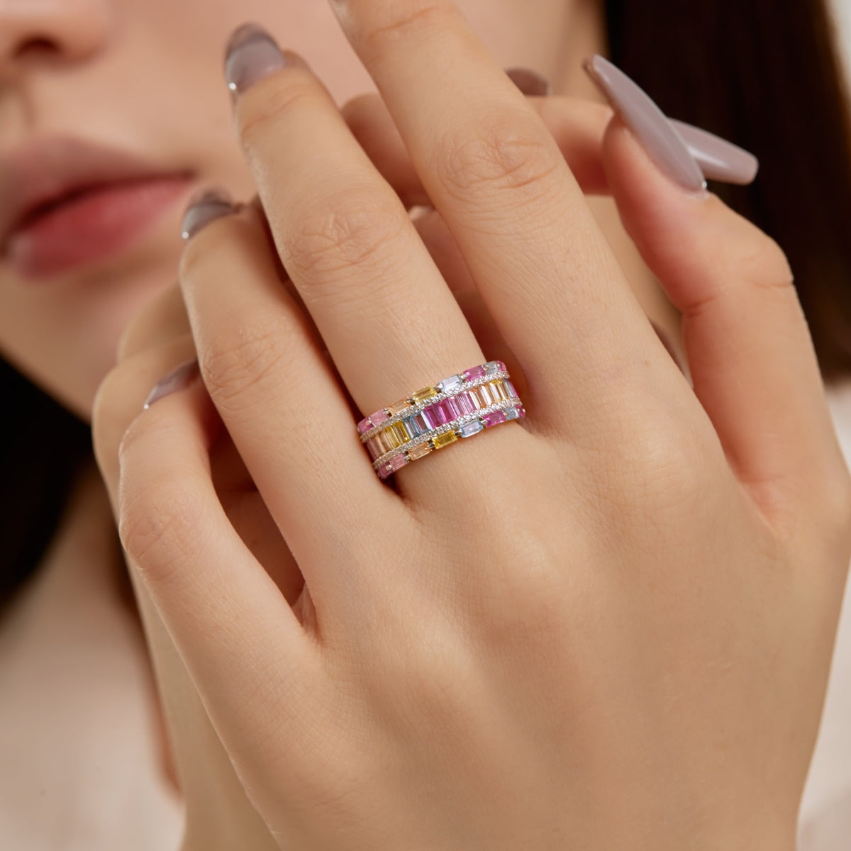 [Elowen Jewels]Dazzling Colorful Radiant Cut Party Ring