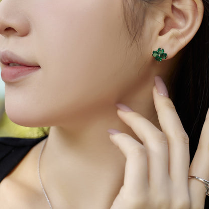 [Elowen Jewels]Four-Leaf Clover Ball Earrings