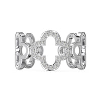 [Elowen Jewel]Hollow Design Four-Leaf Clover Flower Shape Ring