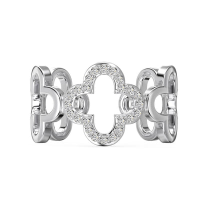 [Elowen Jewels]Hollow Design Four-Leaf Clover Flower Shape Ring