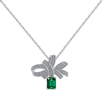 [Elowen Jewel]Luxurious Flower Shape Emerald Cut Necklace