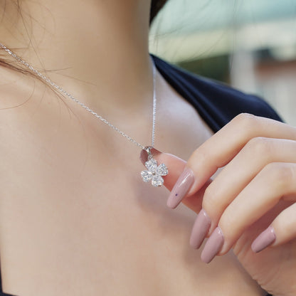 [Elowen Jewels]Heart-Shaped Four-Leaf Clover Bead Necklace