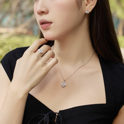 [Elowen Jewels]Heart-Shaped Four-Leaf Clover Bead Necklace