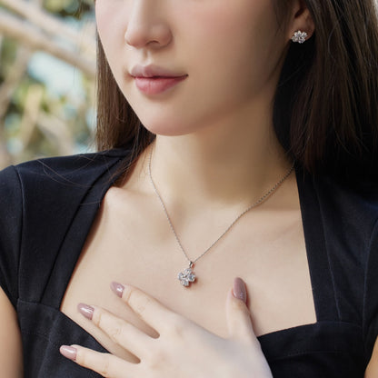 [Elowen Jewels]Heart-Shaped Four-Leaf Clover Bead Necklace