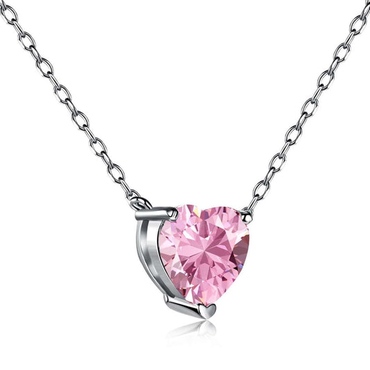 [Elowen Jewels]Heart Shape Main Stone Pendant Collarbone Necklace