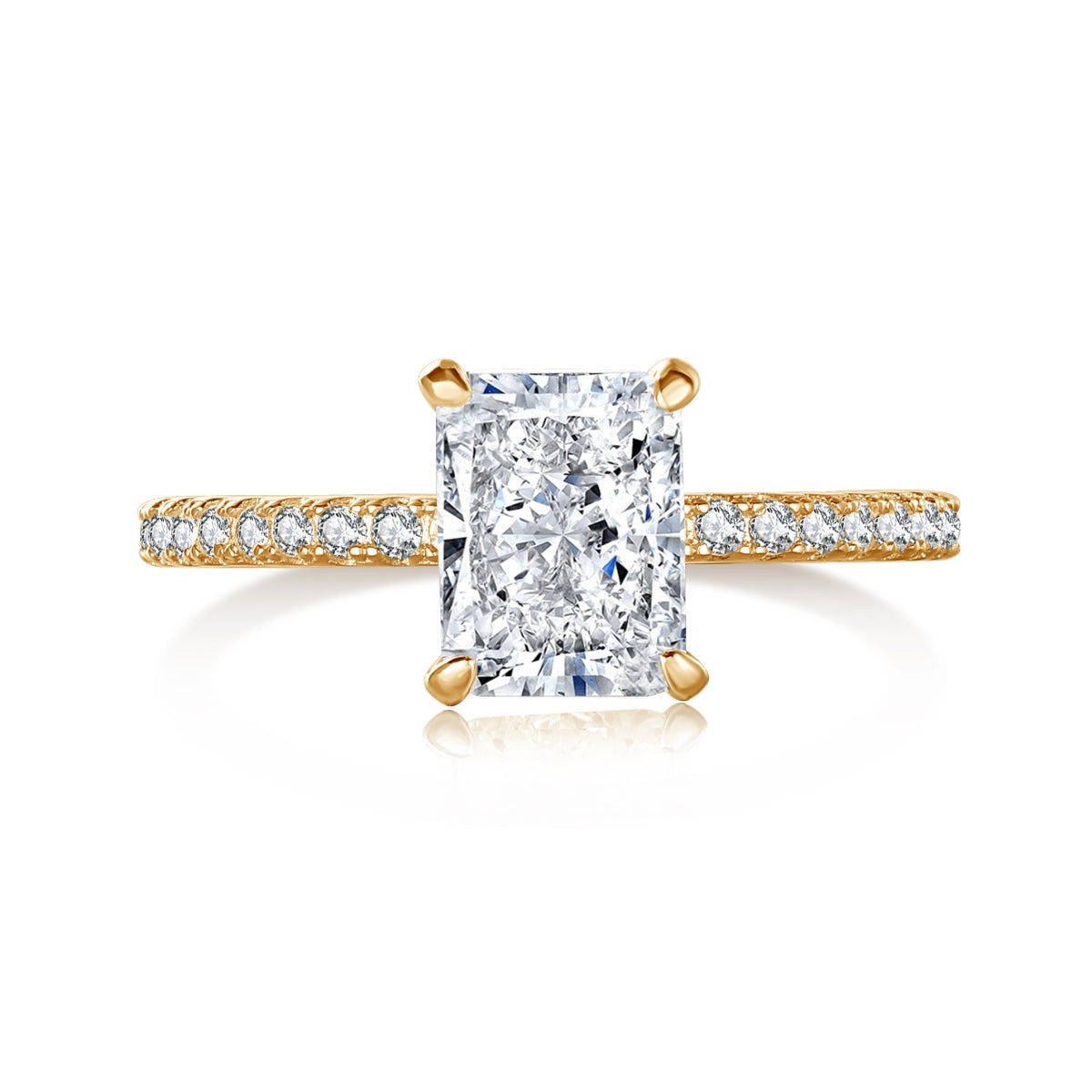 [Elowen Jewels]2.0 Carat Dazzling Sparkling Radiant Cut Party Ring