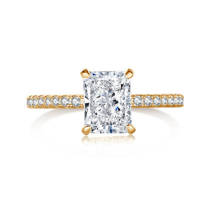 [Elowen Jewels]2.0 Carat Dazzling Sparkling Radiant Cut Party Ring