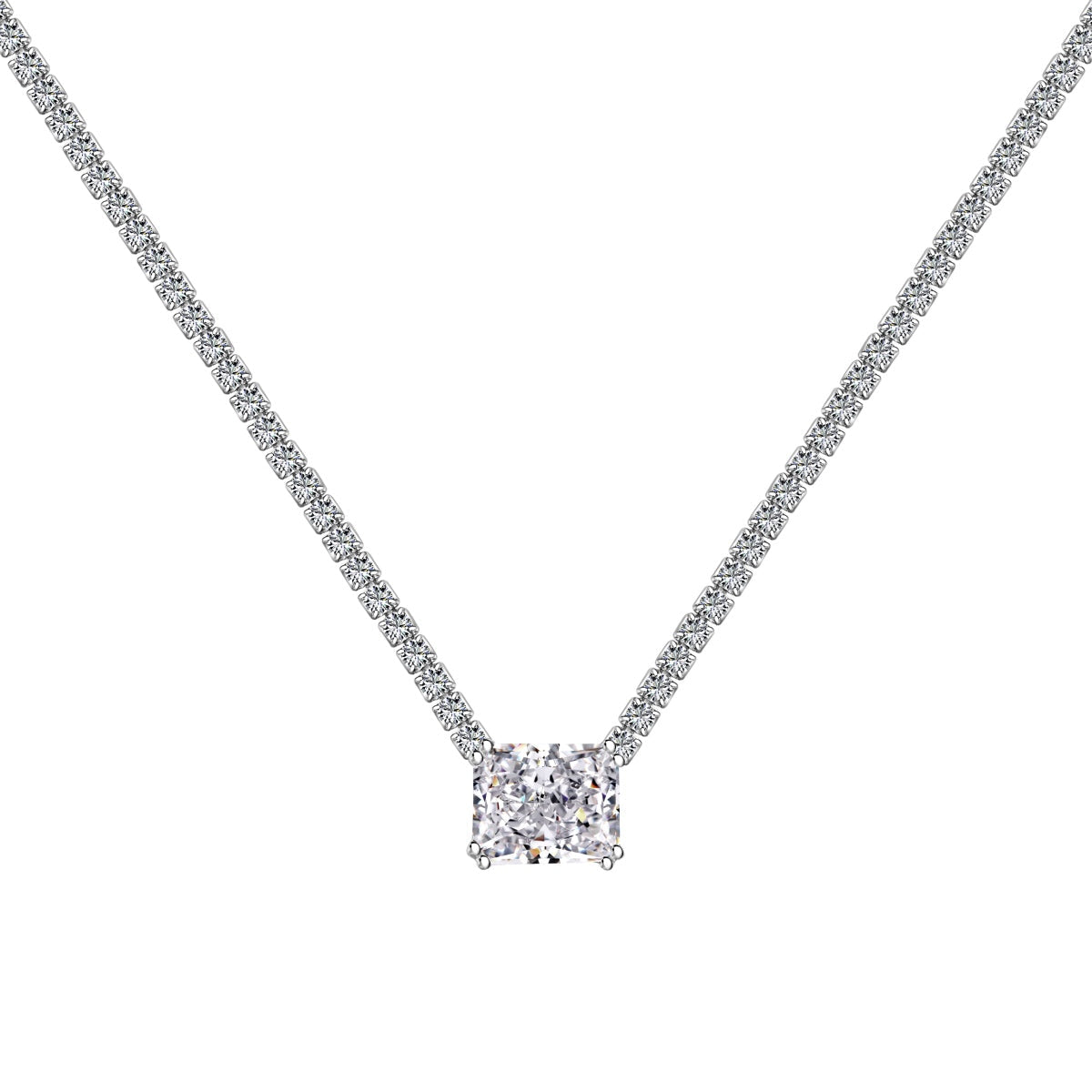 [Elowen Jewels]4.0 Carat Elegant Radiant Cut Necklace