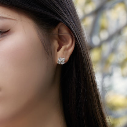 [Elowen Jewels]Four-Leaf Clover Ball Earrings