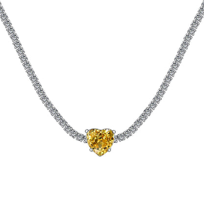 [Elowen Jewels]2.0 Carat Sparkling Tennis Heart Cut Necklace