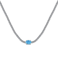 [Elowen Jewel]1.0 Carat Shining Oval Cut Necklace