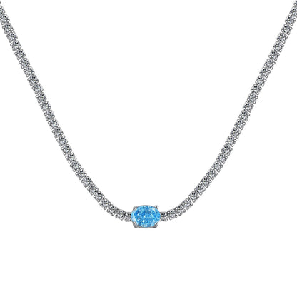 [Elowen Jewels]1.0 Carat Shining Oval Cut Necklace