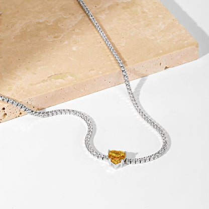 [Elowen Jewels]2.0 Carat Sparkling Tennis Heart Cut Necklace