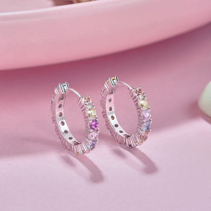 [Elowen Jewels]Radiant Colorful Round Cut Earrings