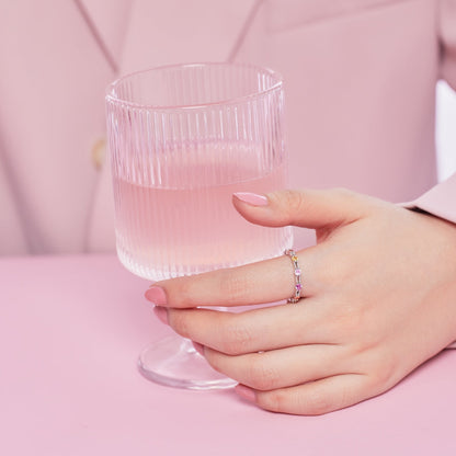 [Elowen Jewels]Sparkling Colorful Round Cut Tennis Ring