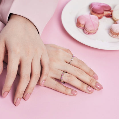 [Elowen Jewels]Sparkling Colorful Round Cut Tennis Ring