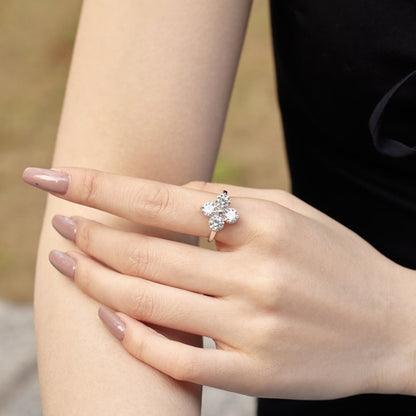 [Elowen Jewels]Four-Leaf Clover Eight-Pointed Star Ring