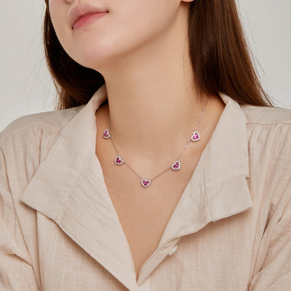 [Elowen Jewels]Sparkling Five Heart Necklace