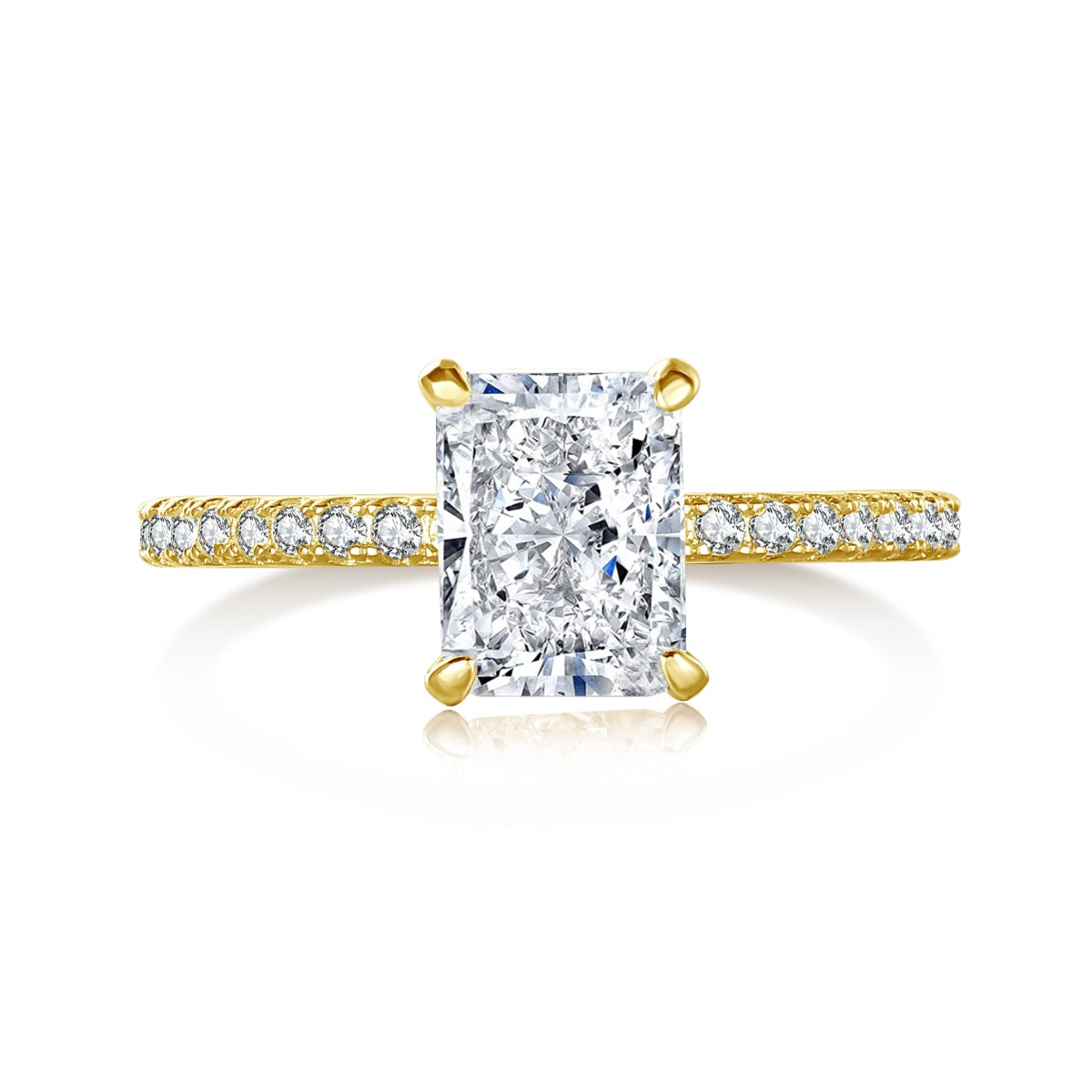 [Elowen Jewels]2.0 Carat Dazzling Sparkling Radiant Cut Party Ring