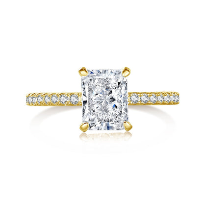 [Elowen Jewels]2.0 Carat Dazzling Sparkling Radiant Cut Party Ring