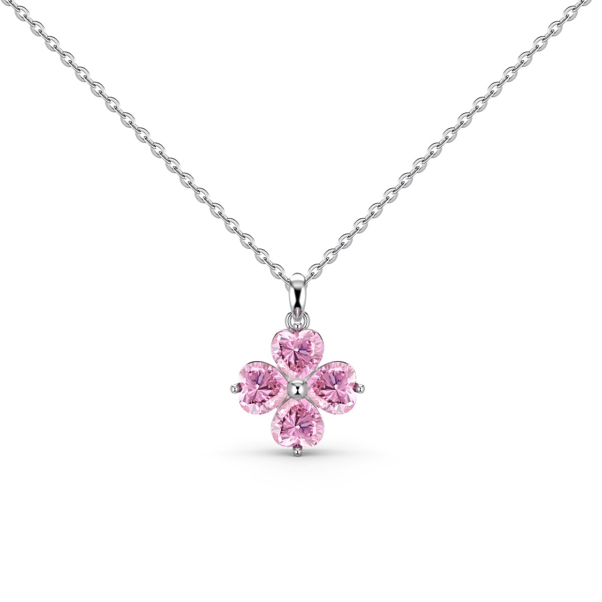 [Elowen Jewels]Heart-Shaped Four-Leaf Clover Bead Necklace