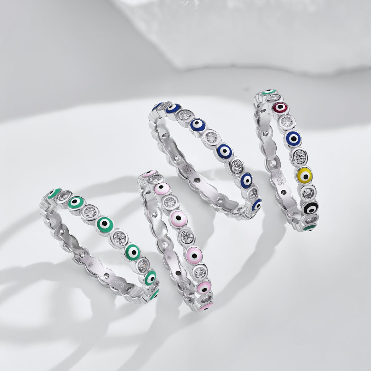[Elowen Jewels]Sparkling Vibrant Round Shape Daily Ring