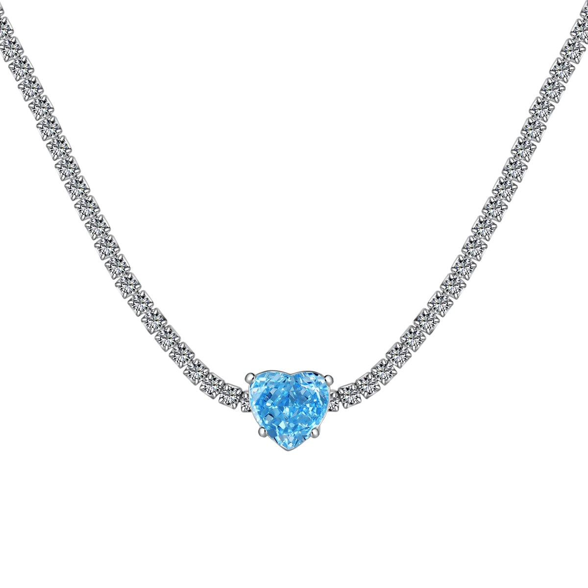 [Elowen Jewels]2.0 Carat Sparkling Tennis Heart Cut Necklace
