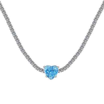 [Elowen Jewels]2.0 Carat Sparkling Tennis Heart Cut Necklace