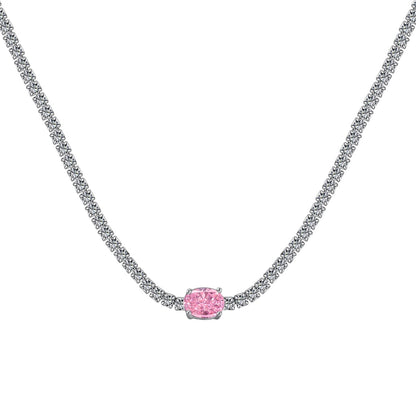 [Elowen Jewels]1.0 Carat Shining Oval Cut Necklace