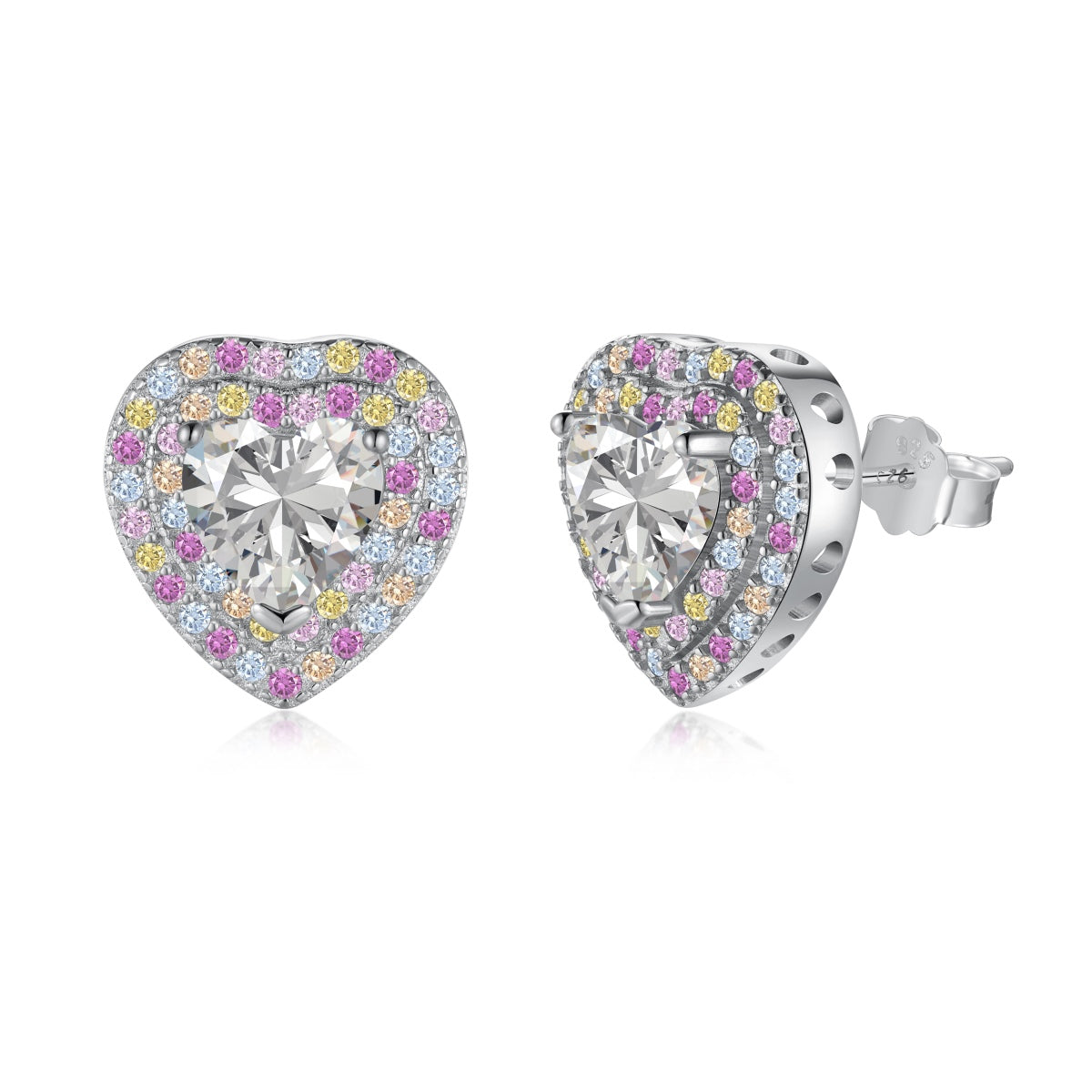 [Elowen Jewels]Dazzling Heart Shape Lover Earrings
