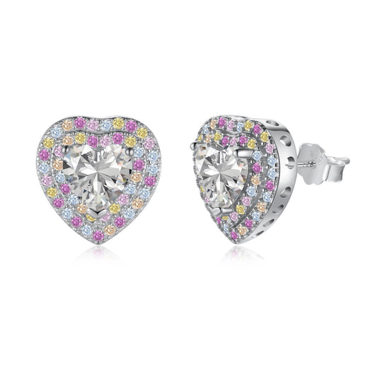 [Elowen Jewels]Dazzling Heart Shape Lover Earrings