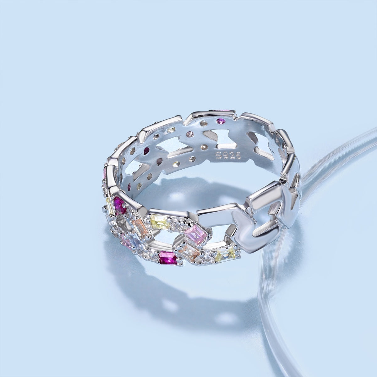 [Elowen Jewels]Sparkling Vibrant Emerald Cut Daily Ring