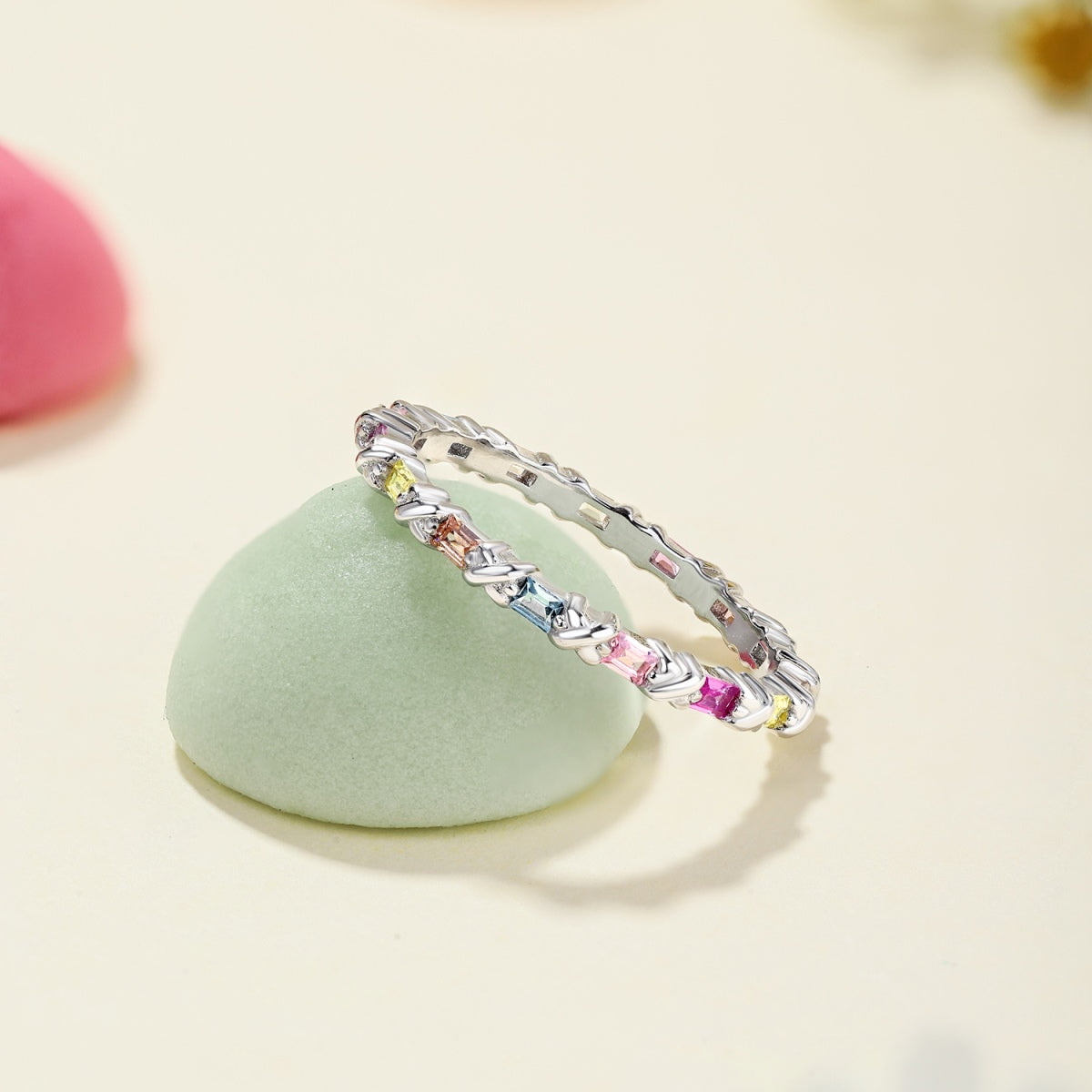 [Elowen Jewels]Charming Colorful Round Cut Daily Ring