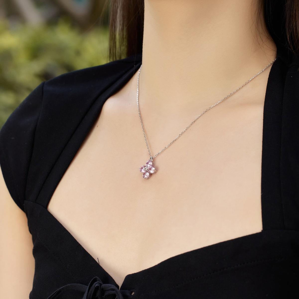 [Elowen Jewels]Four-Leaf Clover And Eight-Pointed Star Necklace