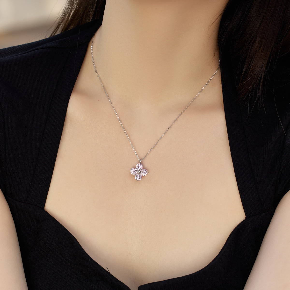 [Elowen Jewels]Four-Leaf Clover And Eight-Pointed Star Necklace
