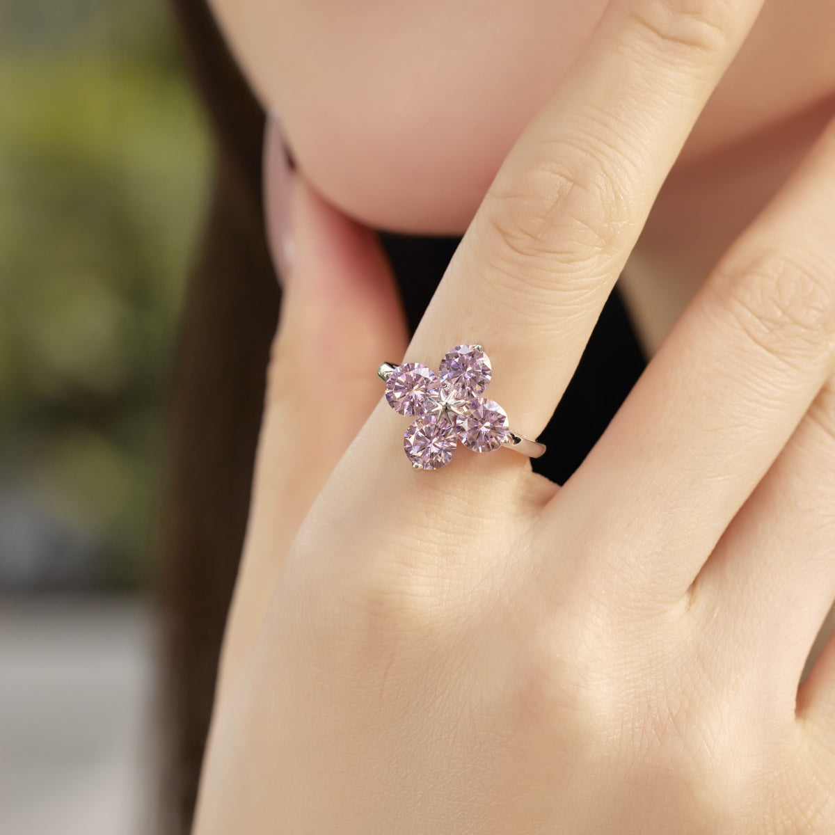 [Elowen Jewels]Four-Leaf Clover Eight-Pointed Star Ring
