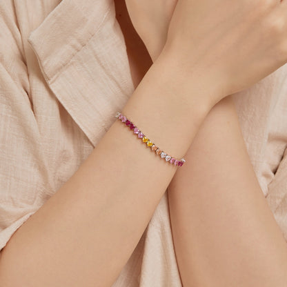 [Elowen Jewels]Luxurious Colorful Romantic Heart Shape Lover Bracelet