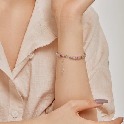 [Elowen Jewels]Delicate Colorful Emerald Cut Party Bracelet