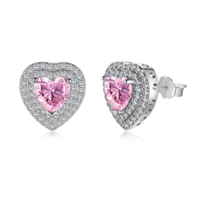 [Elowen Jewels]Dazzling Heart Shape Lover Earrings