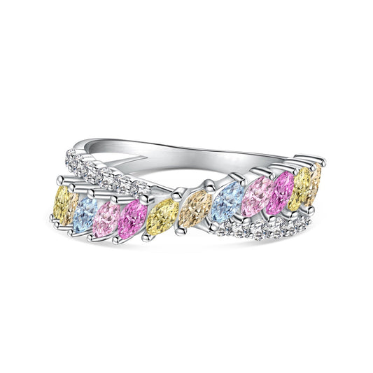 [Elowen Jewels]Unique Colorful Marquise Cut Daily Ring